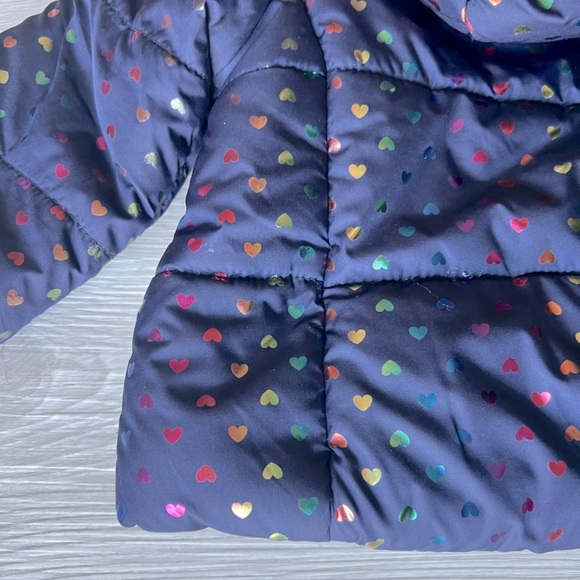 ME JANE rainbow heart puffer hooded jacket size 24M - Picture 14 of 16
